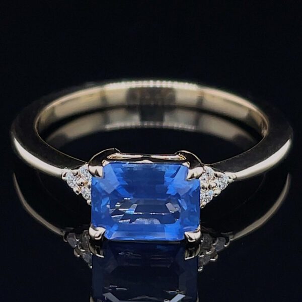Recycled East/West Sapphire Diamond Ring