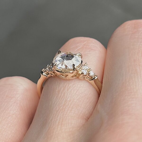 Recycled GIA Certified Rose Cut Diamond Ring - Image 4