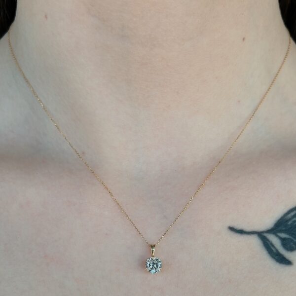 Recycled .80ct Round Brilliant Diamond Pendant - Image 2