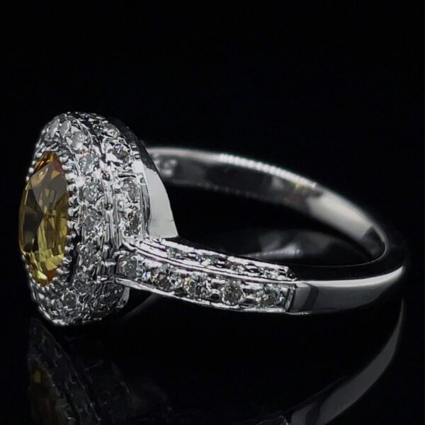 Estate Yellow Sapphire & Diamond Ring - Image 2