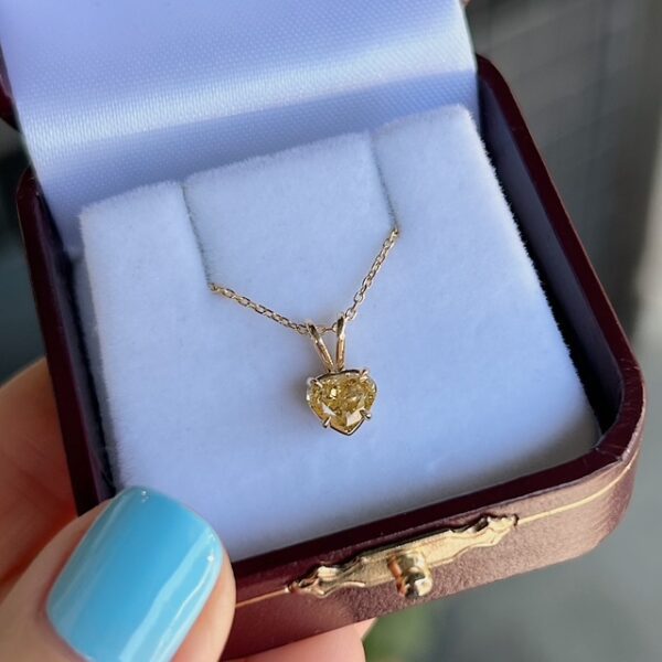 Fancy Yellow Heart Diamond Pendant