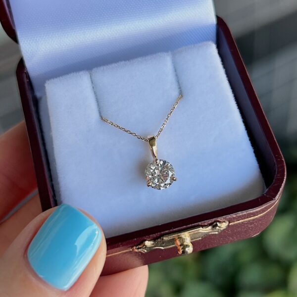 Recycled .80ct Round Brilliant Diamond Pendant