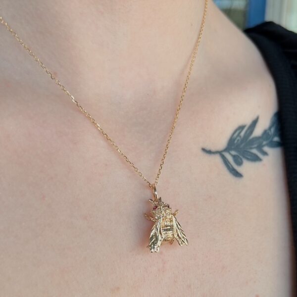 Estate Fly Pendant with Ruby Eyes - Image 2