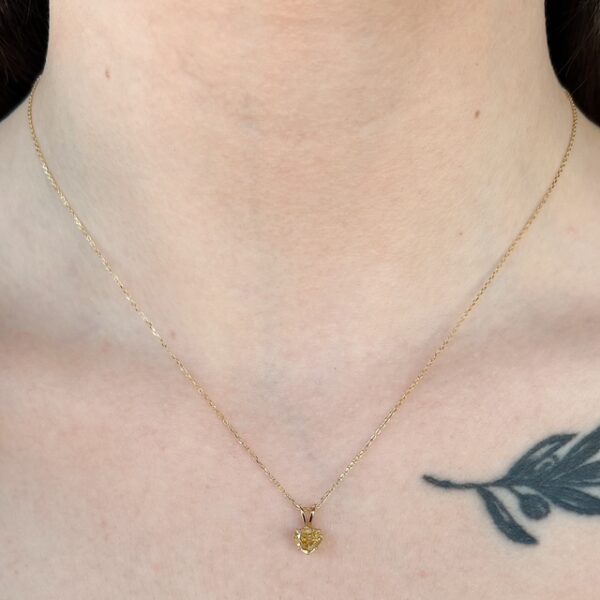 Fancy Yellow Heart Diamond Pendant - Image 2