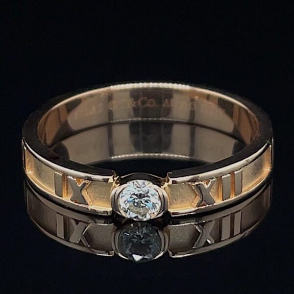 Estate 18k Tiffany Atlas Diamond Ring