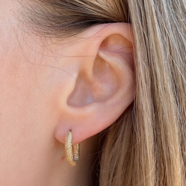 Estate 18k Sparkle Hoops