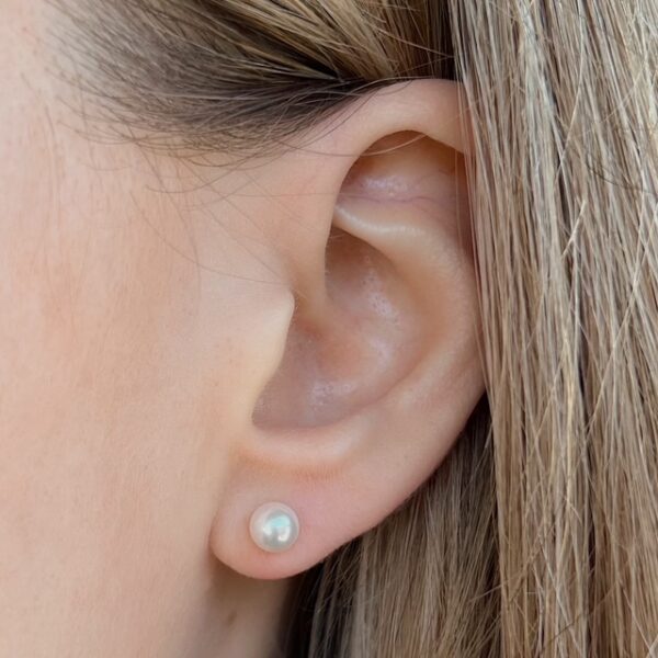 White Gold 5mm Japanese Akoya Pearl Studs