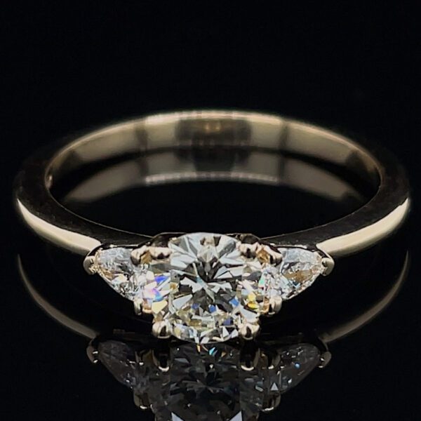 Recycled Three Stone Diamond Ring