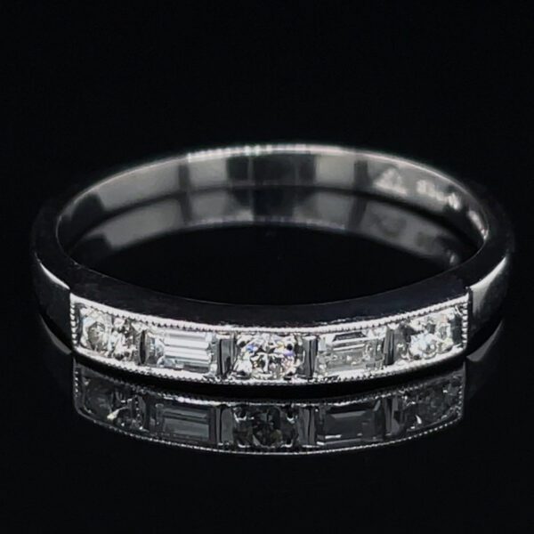 Midcentury Platinum Diamond Band