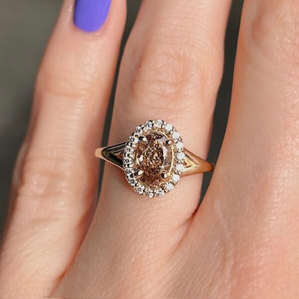 GIA Certified Recycled Fancy Orange-Brown Diamond Ring - Image 2