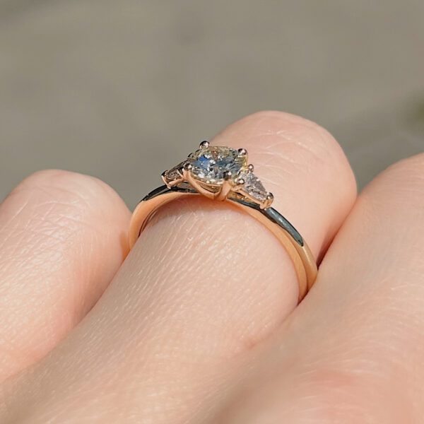 Recycled Three Stone Diamond Ring - Image 4