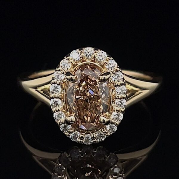 GIA Certified Recycled Fancy Orange-Brown Diamond Ring