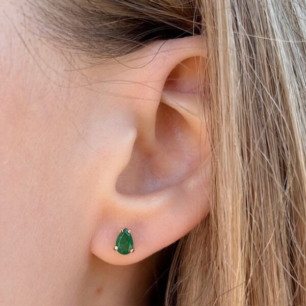 Estate Pear Shape Emerald Studs