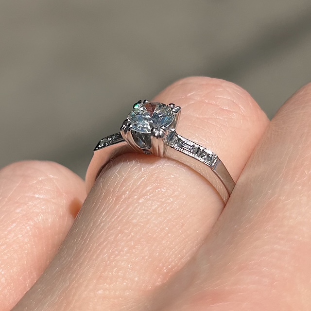 Estate Platinum Midcentury Diamond Ring - Image 4