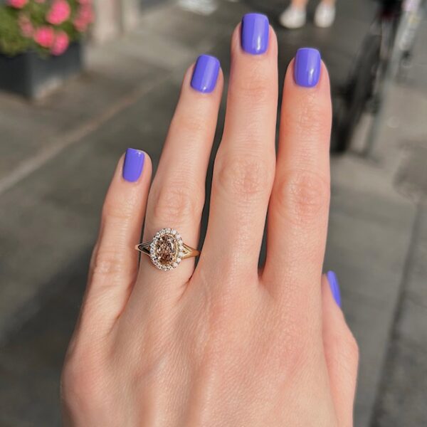 GIA Certified Recycled Fancy Orange-Brown Diamond Ring - Image 3