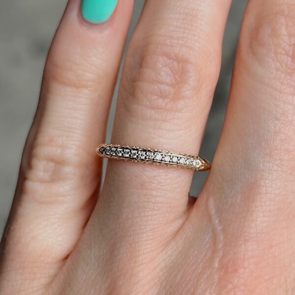 Recycled Prong Set Diamond Band - Image 3