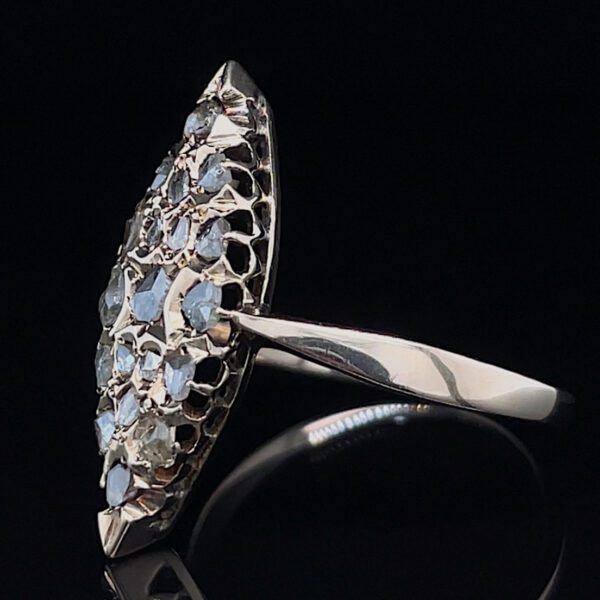 Antique Navette Rose Cut Diamond Ring - Image 2