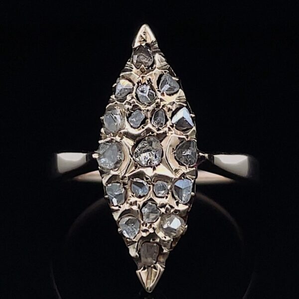 Antique Navette Rose Cut Diamond Ring
