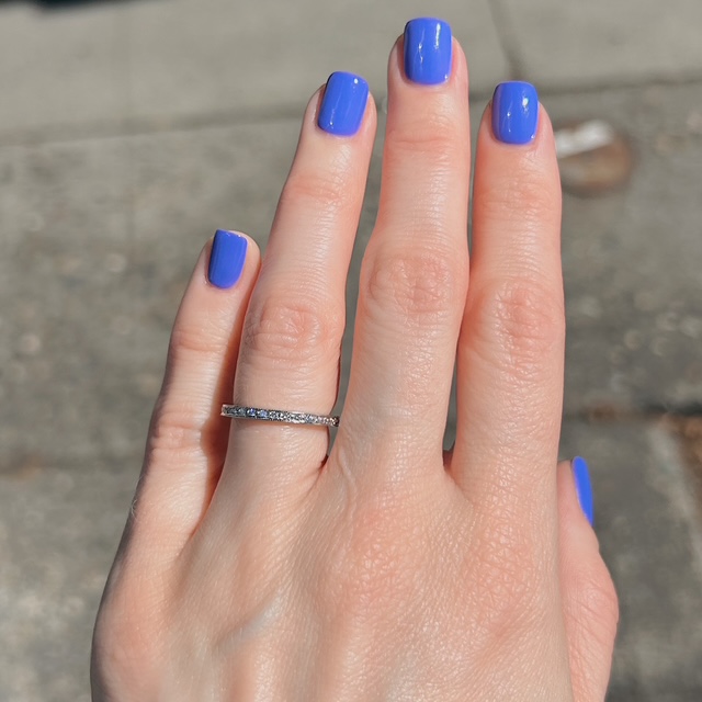 Estate Platinum .33ct French Set Diamond Eternity Band - Image 2