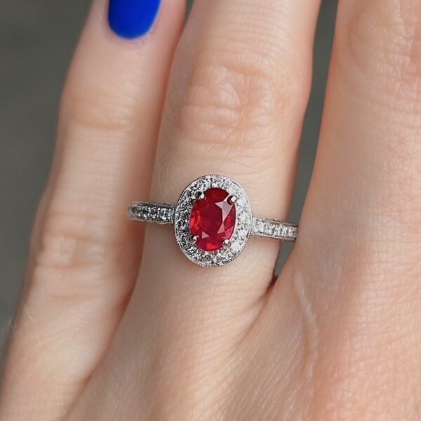 GIA Certified Estate Ruby Diamond Ring - Image 3