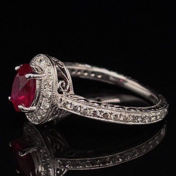 GIA Certified Estate Ruby Diamond Ring - Image 2