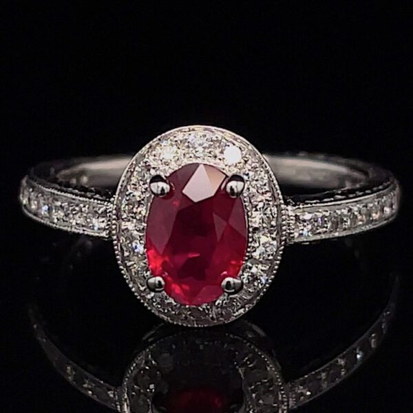 GIA Certified Estate Ruby Diamond Ring