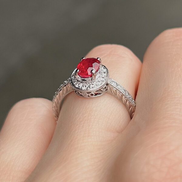 GIA Certified Estate Ruby Diamond Ring - Image 5