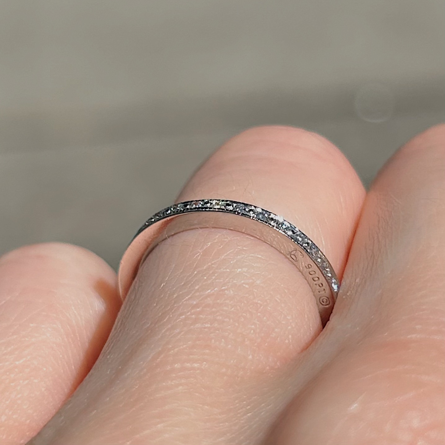 Estate Platinum .33ct French Set Diamond Eternity Band - Image 3
