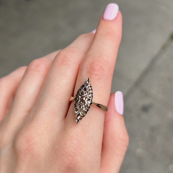 Antique Navette Rose Cut Diamond Ring - Image 4