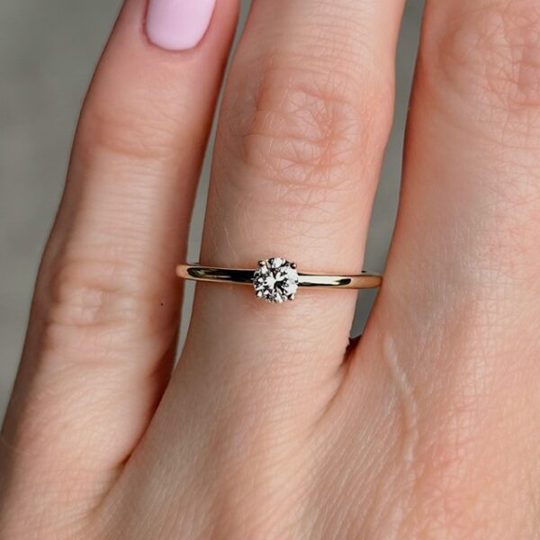 Recycled Yellow Gold .24ct Solitaire Ring - Image 3