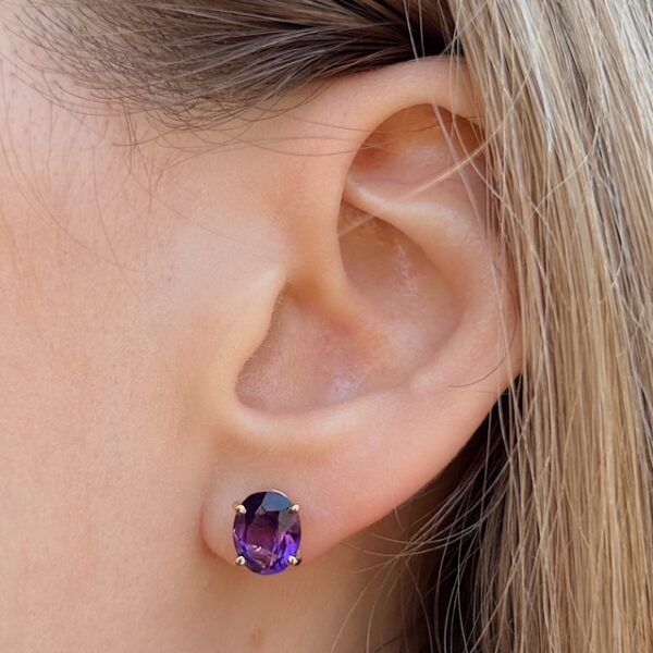 Estate Amethyst Stud Earrings