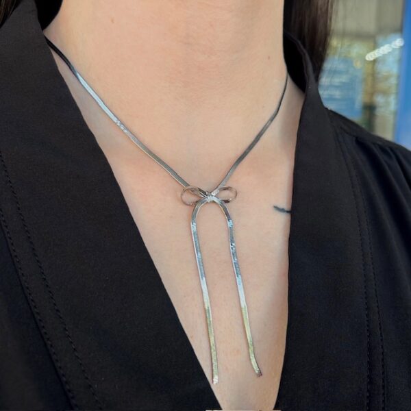 Sterling Silver Bow Necklace