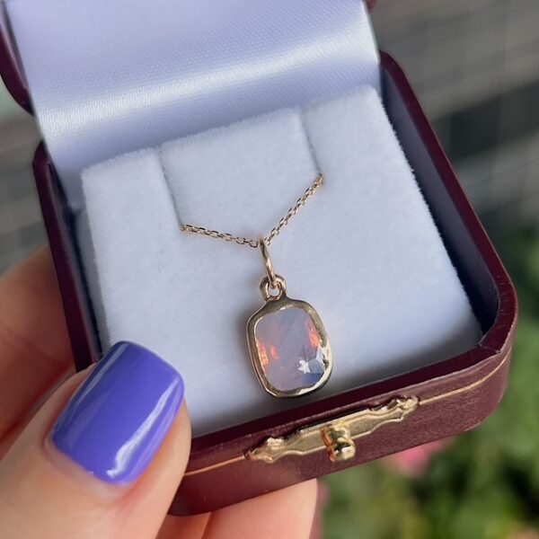 Estate Pink Agate Pendant