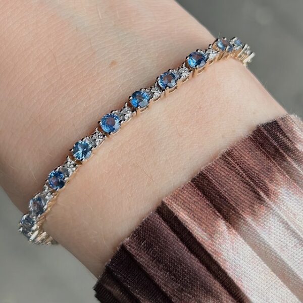 Estate Sapphire & Diamond Line Bracelet