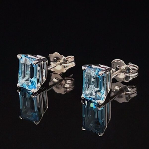 Recycled Swiss Blue Topaz Studs
