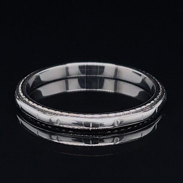 Antique 18k and Platinum Etched Band