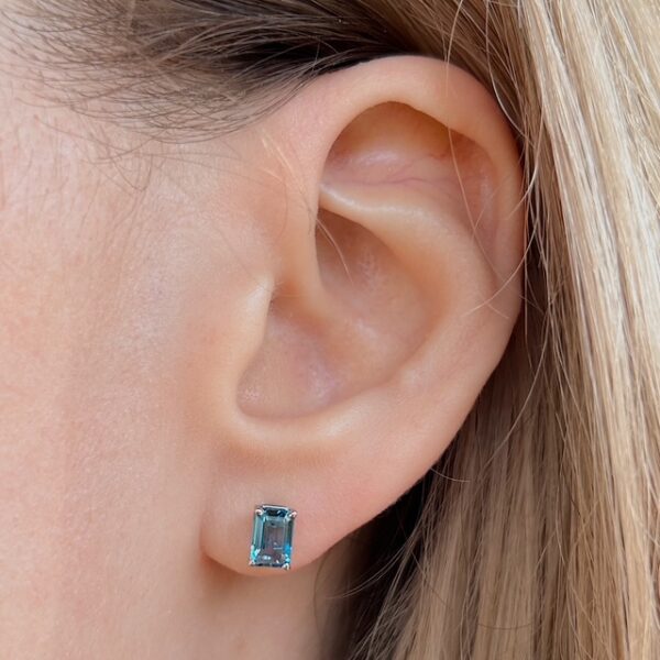 Recycled Swiss Blue Topaz Studs - Image 2