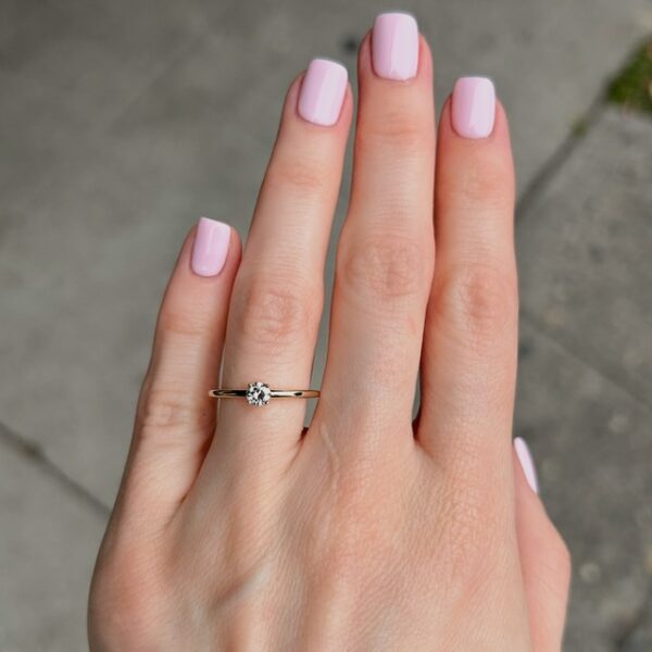 Recycled Yellow Gold .24ct Solitaire Ring - Image 2