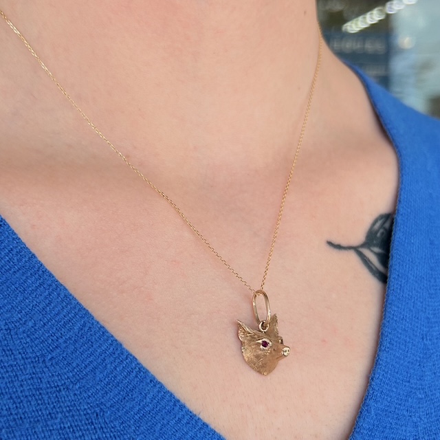 Antique 14k Wolf Pendant - Image 3