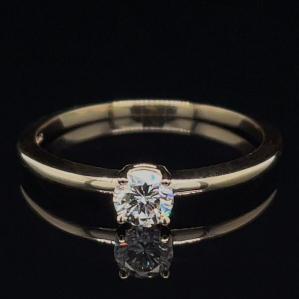 Recycled Yellow Gold .24ct Solitaire Ring