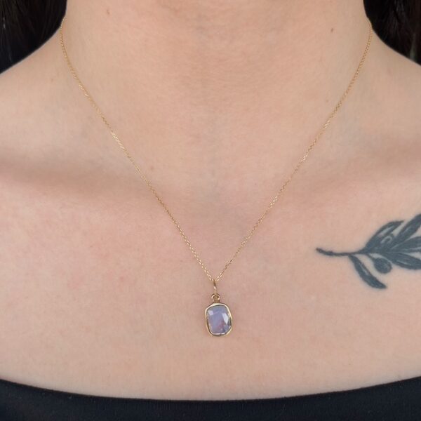 Estate Pink Agate Pendant - Image 3