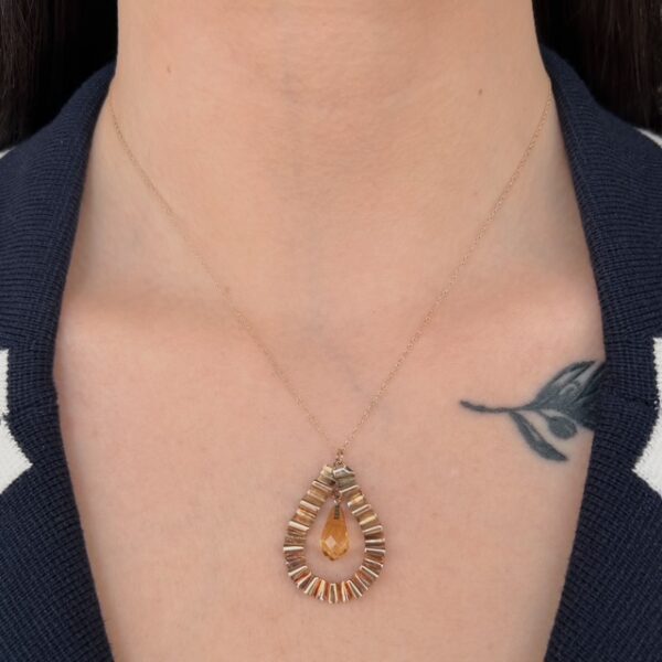 Estate Midcentury Citrine Pendant - Image 2