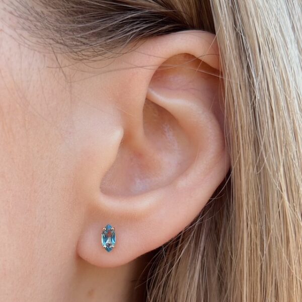 Recycled Swiss Blue Topaz Studs - Image 2