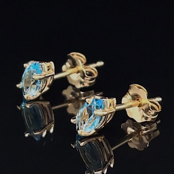 Recycled Swiss Blue Topaz Studs
