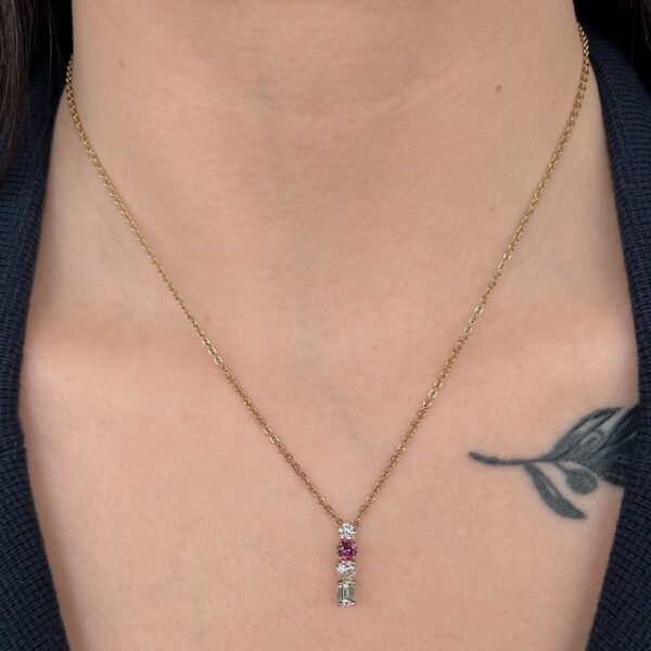 Estate Multi-Gemstone Diamond Pendant - Image 2