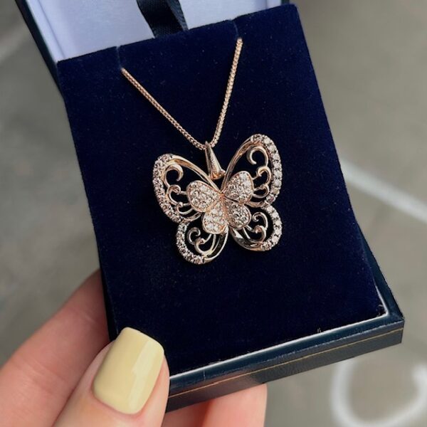 Estate 14k LeVian Butterfly Pendant
