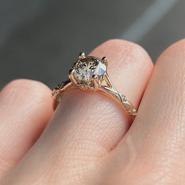 GIA Certified Recycled Fancy Light Brown Diamond Ring - Image 4
