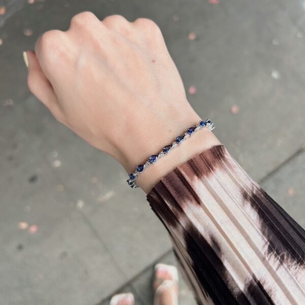 Estate Sapphire & Diamond Bracelet - Image 2