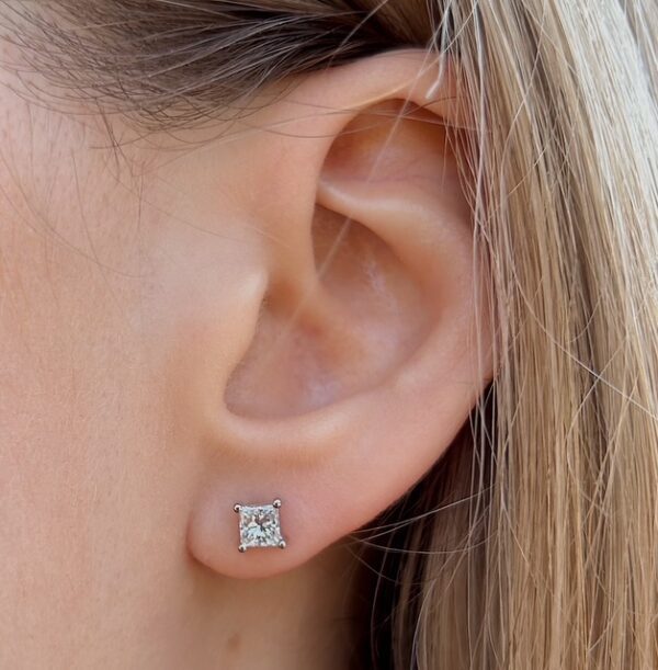 Estate .66ctw Diamond Stud Earrings - Image 2