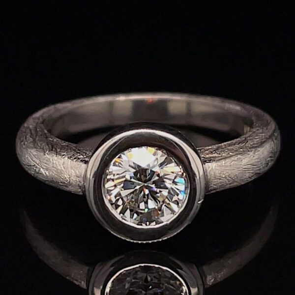 Estate GIA Certified Bezel Set Diamond Ring